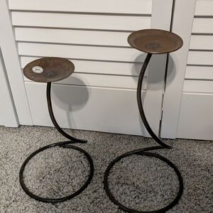 Spiral Metal Candle Holders Set of 2